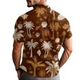 thumbnail image 4 of Domuza Hawaiian Shirt Men Short Sleeve Casual Trendy Button Up T Shirts Lounge Vacation Loose Fit Lightweight Tees Brown 4XL, 4 of 7