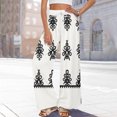thumbnail image 5 of WTOBBY Women's Summer Boho Palazzo Wide Leg Pants with Geometric Print High Waist Elastic Drawstring and Side Pockets for Fashionable Comfort ,White XL, 5 of 7