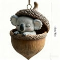 thumbnail image 2 of Sleeping Animal in Acorn Ornament, 4-Inch 2D Acrylic Flat Hanging Decor for Christmas Tree, Cute Forest Creature Nursery Charm, Gift for Animal Lovers, 2 of 2
