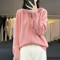 thumbnail image 4 of Women's Zip Up Hooded Cardigan Oversized Soft Warm Knit Sweater Casual Long Sleeve Open Front Fall Winter Pullover for Outdoors and Lounge, 4 of 7