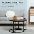 thumbnail image 4 of Homiyad Round Nesting Tables Set of 2, Stacking Coffee Table Set with Metal Frame for Living Room, Dark Walnut, 4 of 8