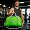 thumbnail image 7 of Lightweight Foldable Gym Duffle Bag with Separate Shoe Compartment Water Bottle Pocket Detachable Strap for Travel Sports Weekend Trip,Light Green, 7 of 7