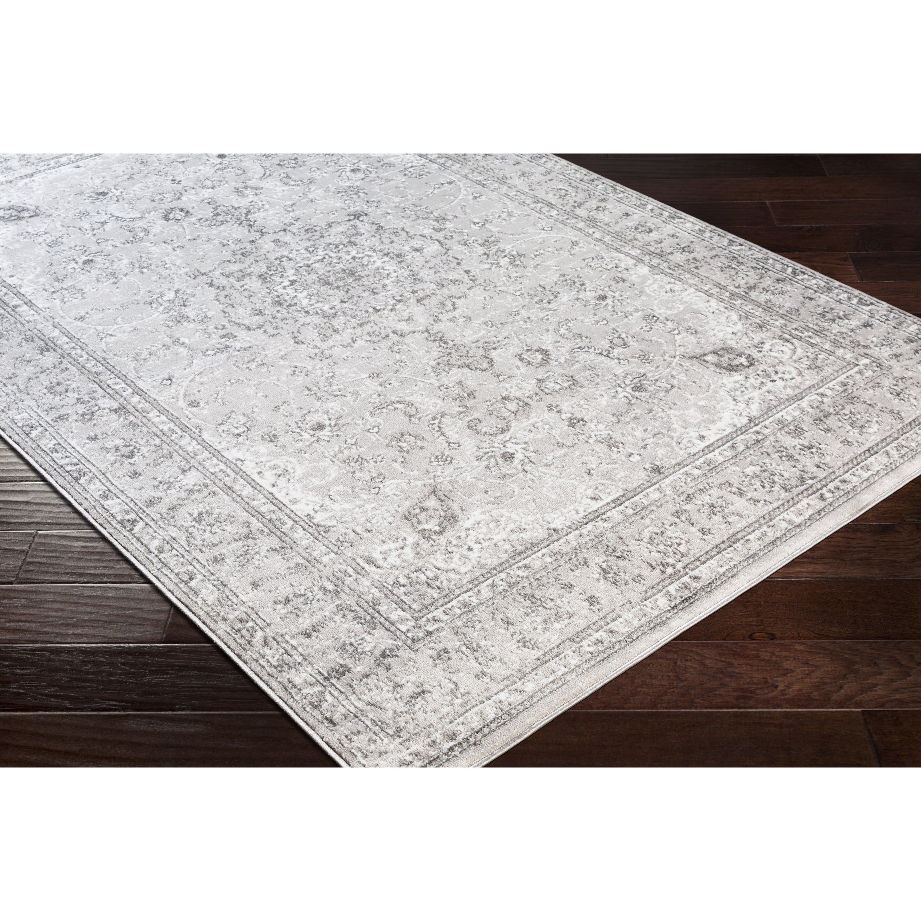 Livabliss Area Rugs for Living Room, 8x10 Monte Carlo Traditional Gray Rug, Bedroom Dining Room Home Decor Stain Resistant Carpet (7'10" x 10'2")