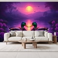 thumbnail image 2 of Wallpaper Romantic Mallard Ducks Lake Purple Roses Sunset Peel and Stick Wall Murals 69"H x 96"W Removable PVC Wall Paper Self-Adhesive Wall Paintings Art Decor for Bedroom Living Room, 2 of 7