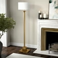 thumbnail image 2 of Evelyn&Zoe Hadley 65" Tall Floor Lamp with Fabric Shade, Brass/White, 2 of 7