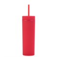 thumbnail image 1 of Double Layer Plastic Cup Frosted Rubber Paint Water Cup 16oz Straight Straw Cup, 1 of 4