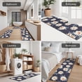 thumbnail image 5 of Dark Blue White Flower Pattern Kitchen Rugs Sets Of 3,Kitchen Runner Rugs Non Skid Washable,Decorative Kitchen Floor Mats for Kitchen,Sink,Laundry,17"x30"+ 17"x47" + 17"x59", 5 of 6