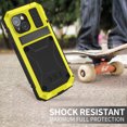 thumbnail image 6 of Nalacover Heavy Duty Case for iPhone 15 with Hidden Kickstand & Tempered Glass Screen Protector, Hybrid Rugged PC Soft Silicone Metal Frame Shockproof Protective Case, Yellow, 6 of 9