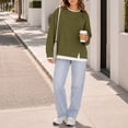 thumbnail image 2 of Mockneck Sweatshirt Nelozsy Women’s Oversized Sweatshirts Crewneck Pullover Long Sleeve Fall Tops Army Green XL, 2 of 7