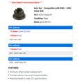 thumbnail image 2 of Axle Nut - Compatible with 2000 - 2004 Volvo V40 2001 2002 2003, 2 of 2