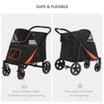 thumbnail image 6 of CoSoTower 1-Click Foldable Doggy Stroller for Medium Large Dogs, Pet Stroller with Storage, Smooth Ride with Shock Absorption, Mesh Window, Safety Leash, Big Dog Walking Stroller, Black, 6 of 7