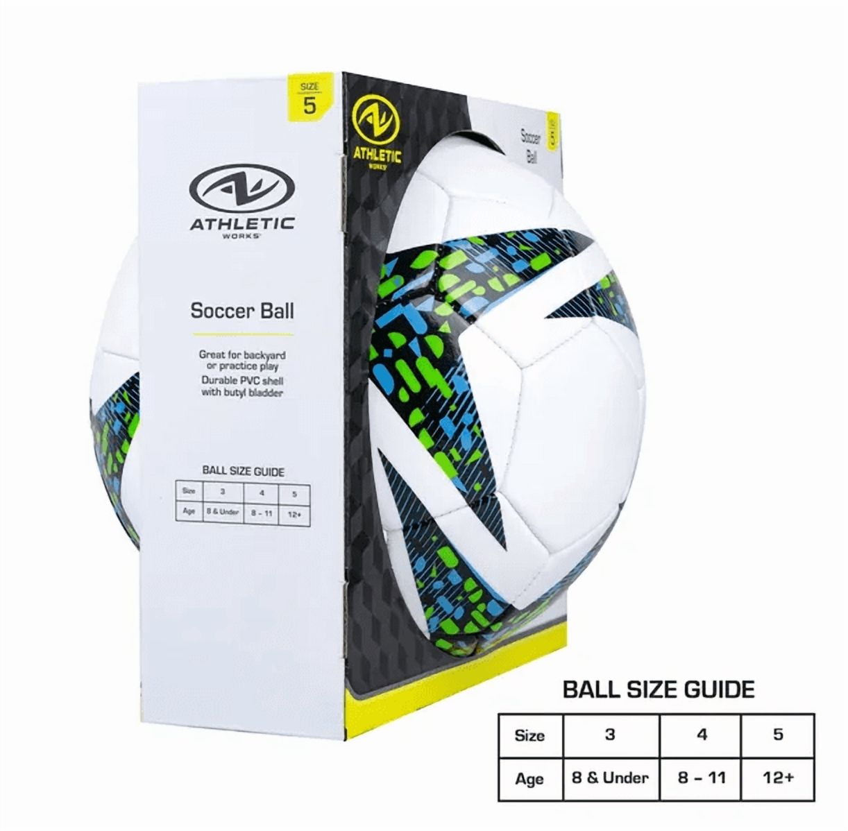 Size 5 Blue Soccer Ball for  Ages 12+  Soft TPU Cover & Air-Retaining Bladder – Ideal for Practice  Games & Training