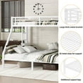 thumbnail image 6 of Miniyam Twin XL Over Queen Metal Bunk Bed Frame with Ladders and Guardrail, Heavy Duty, Black, 6 of 9