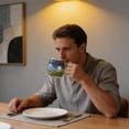 thumbnail image 3 of Tauxra 12oz Ceramic Coffee Mug For Office Bedroom Home Kitchen Hot Cold Beverages, 3 of 6