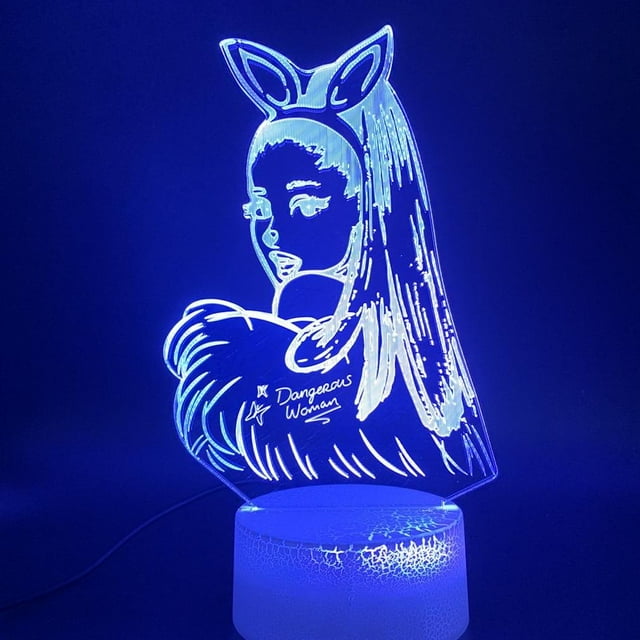 Luz nocturna Singer Arianas 3D LED colorida para dormitorio de niños