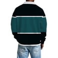 thumbnail image 4 of Ceisia Men's Vintage Waffle Knit Polo Sweater | Loose Drop-Shoulder 3-Block Color-Block Long Sleeve Pullover Gifts, 4 of 5