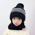 thumbnail image 2 of Women's Bomber Hats Girls Winter Slouchy Knit Warm Hats Wool Cap Scarf Integrated Pullover Cap Cute Parent Child Knitted Hat, Women's Accessories Bomber Hats, 2 of 3