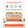 thumbnail image 3 of VEVOR 24QT Commercial Food Warmer, 4-Pan Electric Steam Table, 1200W Professional Countertop Stainless Steel Buffet Bain Marie with 86-185°F Temp Control for Catering, Buffet, Parties, Restaurants, 3 of 9