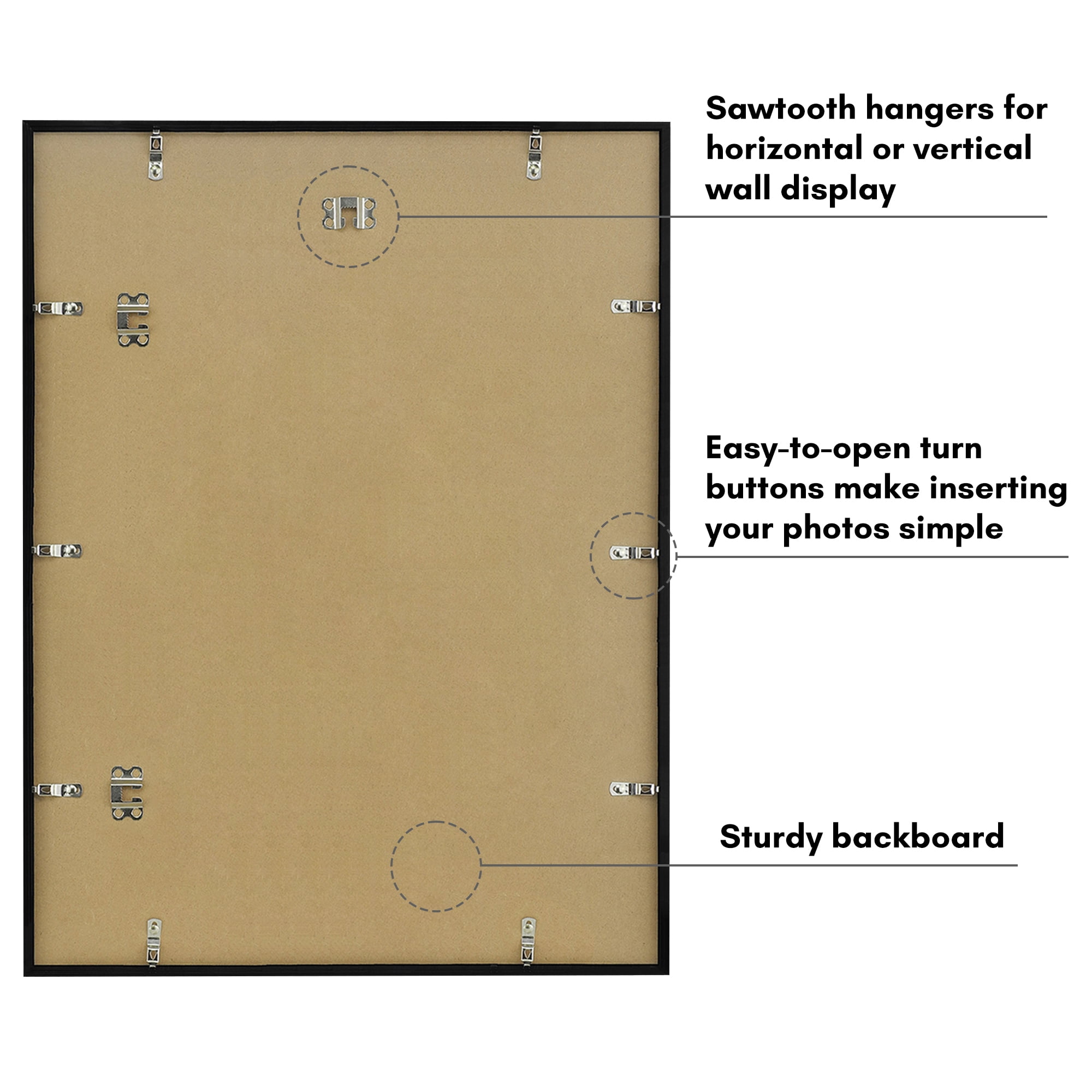 Americanflat 19x25 Poster Frame with Polished Plexiglass Streamline Collection Thin Border Wall - Black