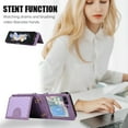 thumbnail image 5 of Allytechgroup Phone Case Bag for Galaxy Z Flip 7 FE/ Flip 6, PU Leather Cards Holder Magnetic Closure Shockproof Back Cover Crossbody Lanyard Wallet Case for Samsung Galaxy Z Flip 6/ 7 FE,Purple, 5 of 7