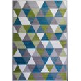thumbnail image 1 of Ladole Rugs Geometric Pattern Empire Triangles Area Rug Carpet in Green Blue White, 5x8 (5'3" x 7'6", 160cm x 230cm), 1 of 5