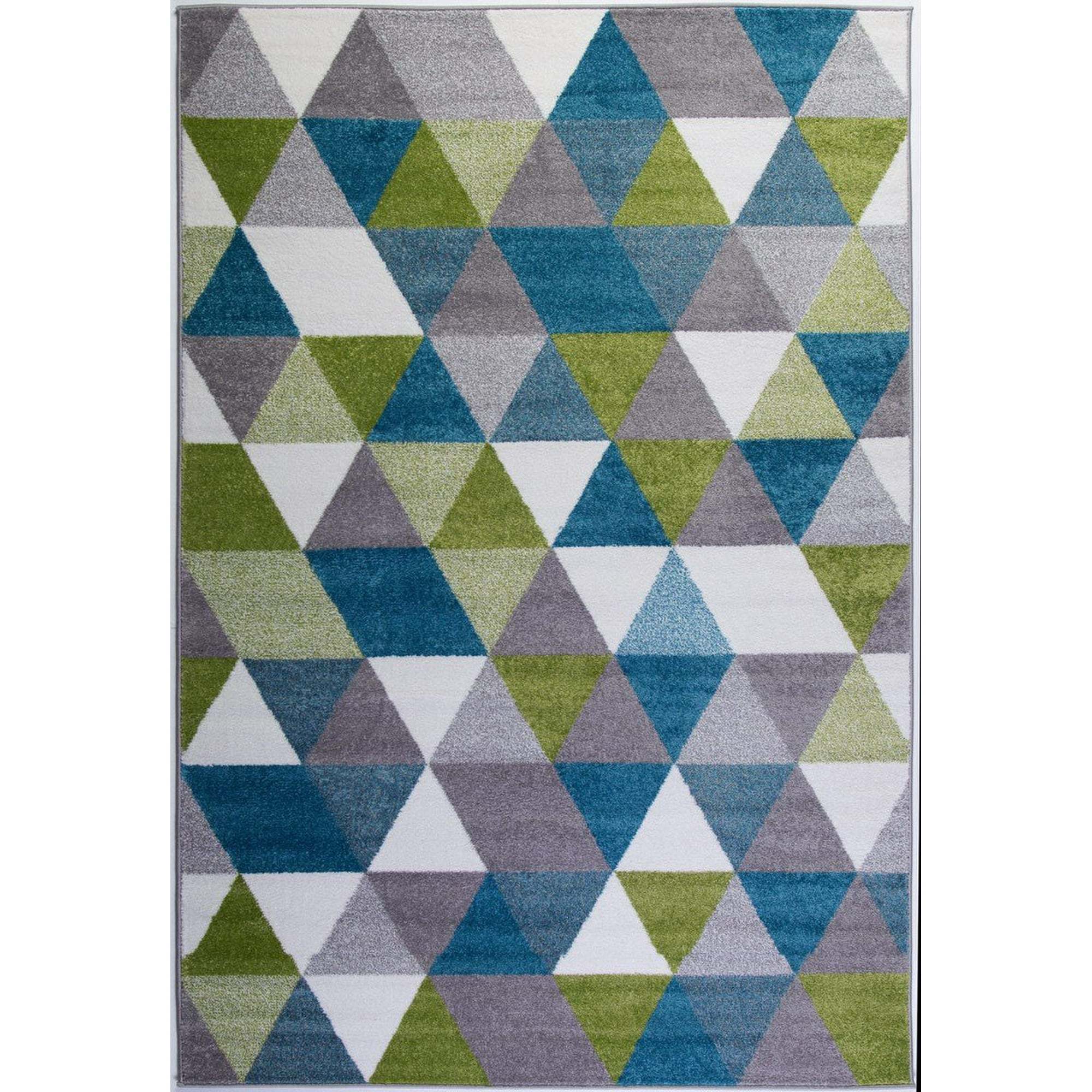 Geometric Pattern Empire Triangles Area Rug Carpet In Green Blue White 8x11 7 10 X 10 5 240cm X 320cm Walmart Canada