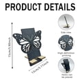 thumbnail image 3 of DefiDgd Hollow-out Butterfly Style Wooden Phone Stand,Desktop Cellphone Holder,Stable Support Bracket for Smartphones,Decorative Desk Accessory for Home Office(Black), 3 of 7