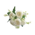 thumbnail image 2 of Artificial Peony Rose Bouquet, Faux Flower Arrangement Decor, Peony Floral Centerpiece Accent, Wedding Table Vase Decoration, Home Party Event Display, Decorative Flower Bouquet, 2 of 6
