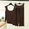 thumbnail image 2 of Posijego Womens Plus Size Pajama Sets Capri Sleepwear Loungewear Summer Sleeveless Tank Tops Matching Lounge Sets for Women, 2 of 5