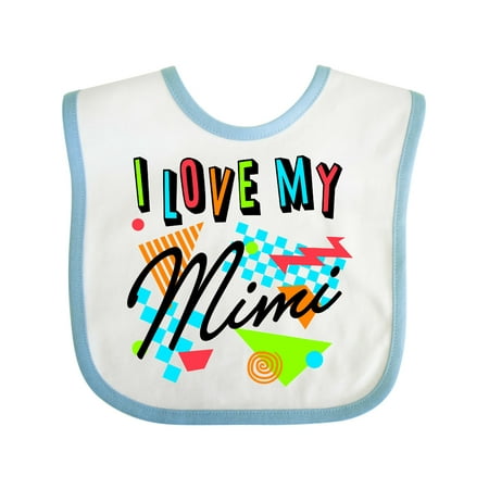 

Inktastic I Love My Mimi- 80s Retro Style Gift Baby Boy or Baby Girl Bib