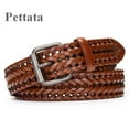 thumbnail image 1 of Pettata Fashion Men's Braided Belt Leather Strap For Jeans, 1 of 4