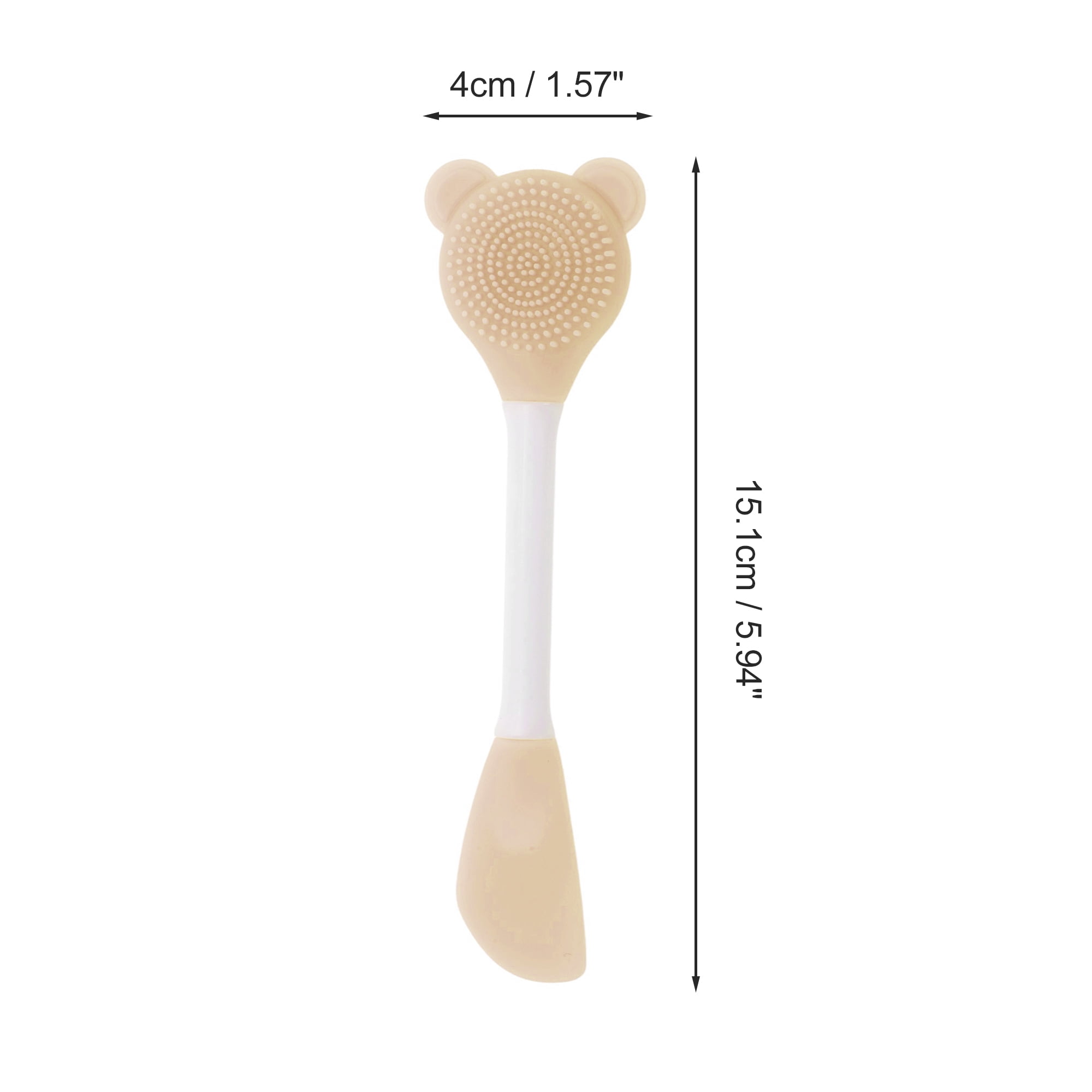 Unique Bargains Smooth Knife-shaped Facial Mask Brush 2 Pcs Light Brown