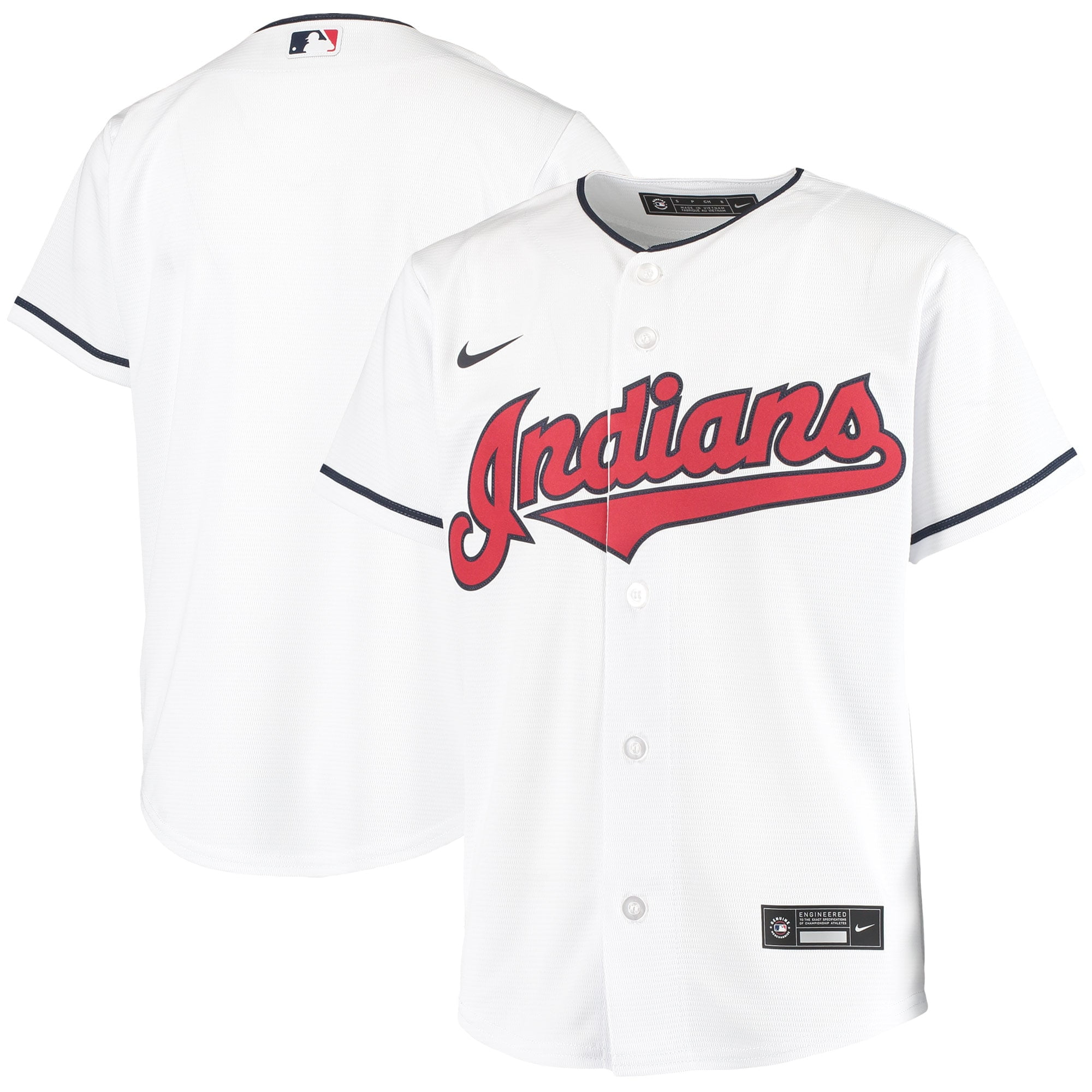 Men's Majestic White Cleveland Indians Official Cool Base Jersey 