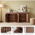 thumbnail image 6 of Aunfebrco Sideboard Buffet Cabinet with Storage and 4 Doors, Modern Kitchen Storage Cabinet with Faux Marble Top, Large Coffee Bar Cabinet for Living Room Dining Room, Walnut, 6 of 9