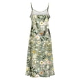 thumbnail image 5 of PNTUTB Women's Summer Fashion Print V Neck Sleeveless Strapless Comfortable Casual Split Hem Ankle Length Dress, 5 of 6