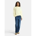 thumbnail image 2 of Time and Tru Women's Ottoman Ribbed Pullover Top with Long Sleeves, Size XS-XXXL, 2 of 5