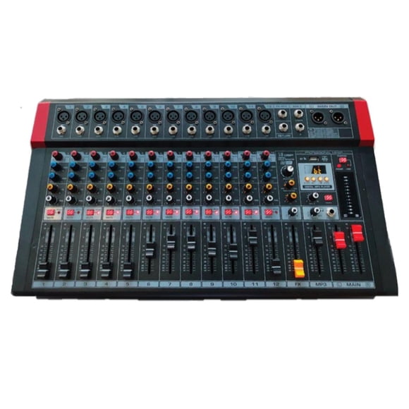 Mezcladora SOUNDTRACK MIX-1200DSP Amplificada 12 Canales 150 Wx2 Efectos DSP Negro