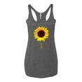 thumbnail image 2 of Sunflower Christian Faith Cross Inspirational/Christian Tri-Blend Racerback Tank Top, Premium Heather, Large, 2 of 3