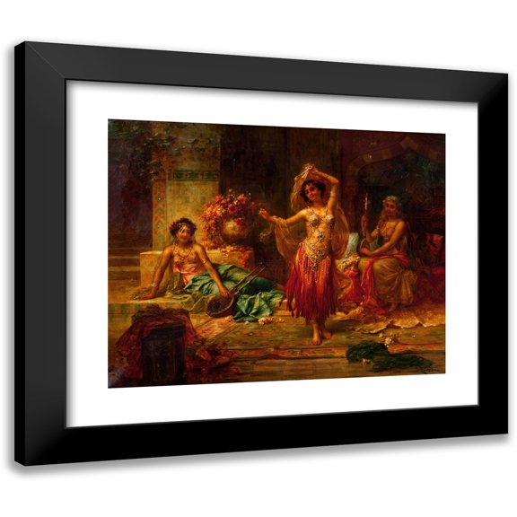 Hans Zatzka 14x12 Black Modern Framed Museum Art Print Titled - Harem Entertainers