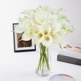 thumbnail image 6 of 24 Pcs Artificial Calla Lily Flowers Fake Silk Flower Real Touch for Wedding Office Home Kitchen Decor (White), 6 of 7