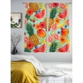 thumbnail image 3 of Summer Fruit Sheer Curtains 2 Panels Set Watercolor Watermelon Banana Pineapple Red Flowers Sheer Window Curtains Light Filtering Rod Pocket Voile Drapes for Bedroom Living Room 52"X72", 3 of 9