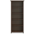 thumbnail image 4 of Simpli Home Amherst 30 inch Wide Solid Wood Transitional 5 Shelf Bookcase in Russet Brown, 4 of 10