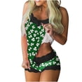 thumbnail image 2 of Taylonsss Womens Everyday Day Pajamas Set Lace Sleeveless Tank and Shorts Casual Comfortable Loose Fit Sweatshirt Style Spring Sleepwear, 2 of 5