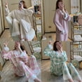 thumbnail image 1 of REDHOTYPE Mode Nouveau Printemps Automne Dentelle Douce Pyjamas Floraux pour Femmes Ensemble de Vêtements de Maison Ample Doux, 1 of 7