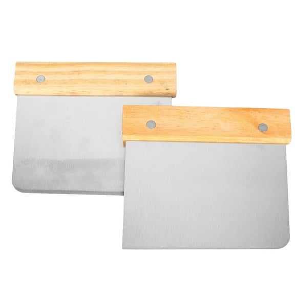 MERRYHAPY Stainless Steel Dough Scraper Set 2 Pieces Ergonomic Kitchen Tool for Baking and Cooking