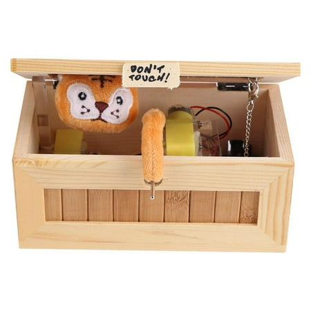 Qiilu Wooden Usb Electronic Box Cute Tiger Funny Interactive