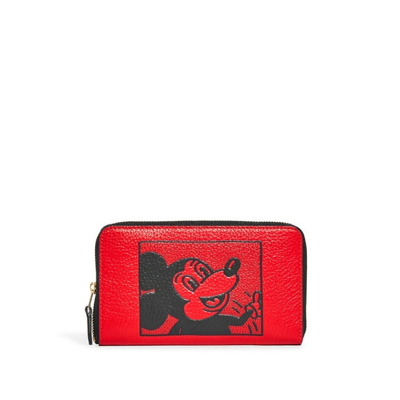 Coach Women's Medium Id Zip Wallet in Pebbled Leather (Electric Red)