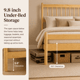 thumbnail image 5 of Miniyam Queen Pine Wood Platform Bed Frame with Spindle Headboard, 9.8" Underbed Storage, Natural, 5 of 8