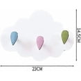thumbnail image 2 of Coat Hooks For Kids Room Cloud Kids Coat Rack Hooks No Drilling Installation Wall Hook Kids Wall Mounted Coat Rack With 3 Hooks For Kitchen Bathroom B, 2 of 4
