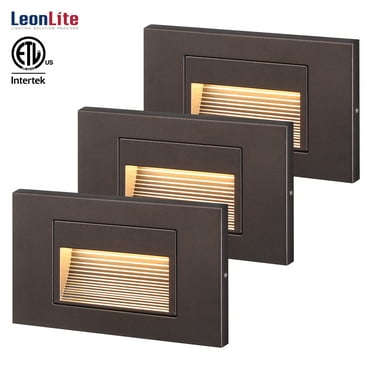 Christmas Deals! 5W Dimmable LED Step Lights, 120V Indoor Outdoor Deck Light, IP65 Waterproof Stair Lighting for Yard Paths Patio, Pack of 3